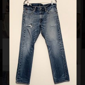 Polo Ralph Lauren distresses blue jeans
